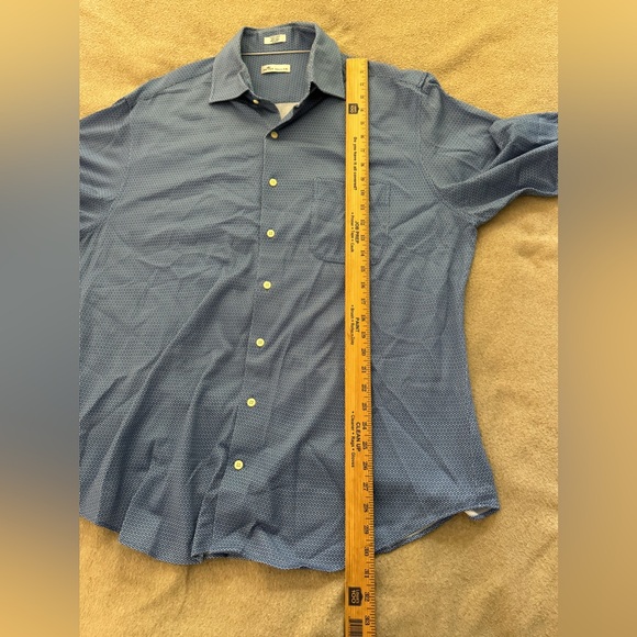 PETER MILLAR CROWN COTTON SPORT BUTTON DOWN BLUE MENS SHIRT SIZE XL - Picture 6 of 8